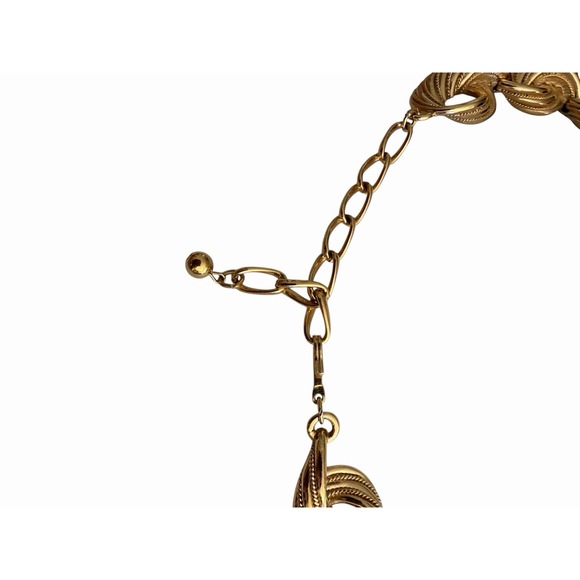 Vintage TRIFARI Gold Tone Necklace Chunky Links Adjust 16" - 18.5 - Picture 3 of 3
